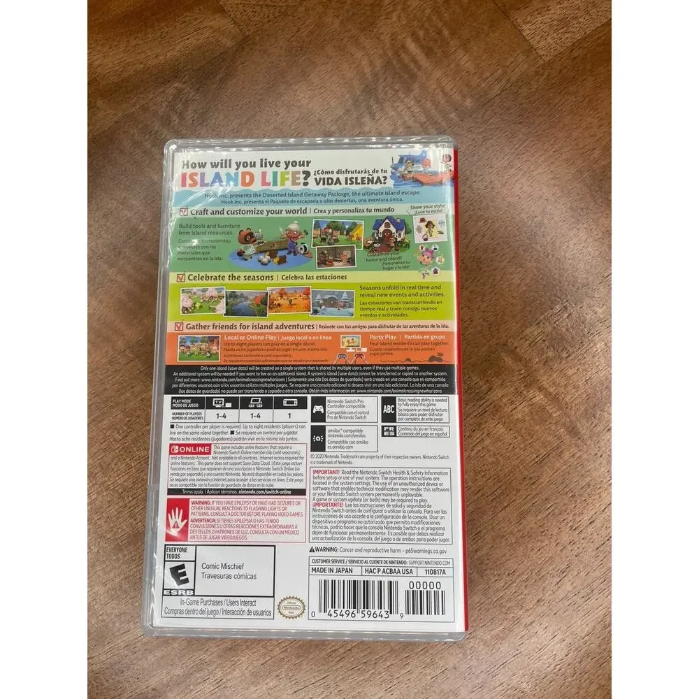 Nintendo Switch Animal Crossing New Horizons Empty Case Only Original Artwork No